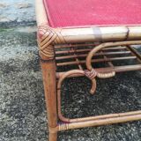 Rattan and bamboo coffee table