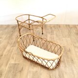 Vintage rattan cradle