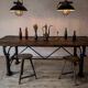 Table industrielle avec plateau d’établi