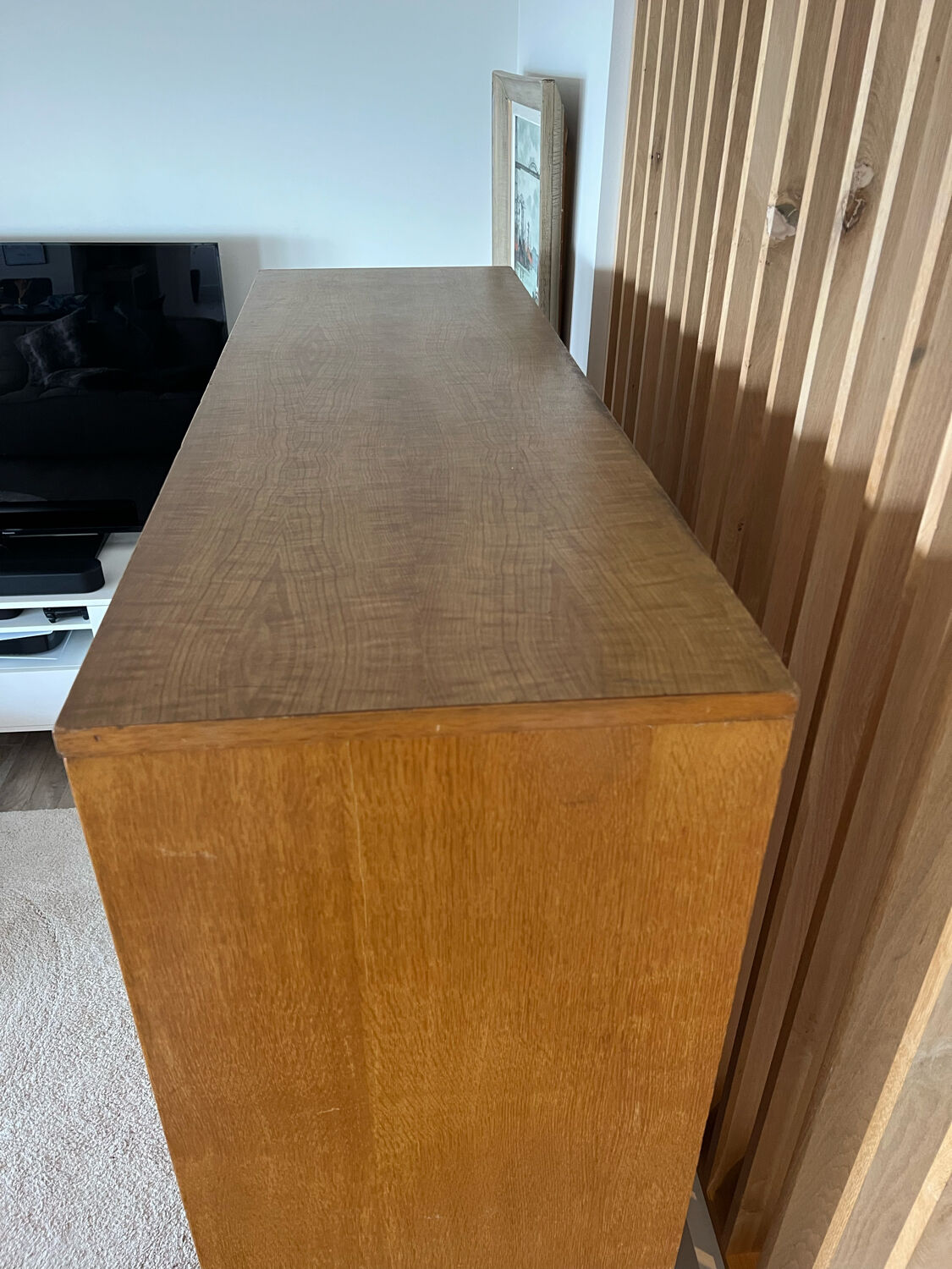 Multifunctional cabinet in wood and rattan