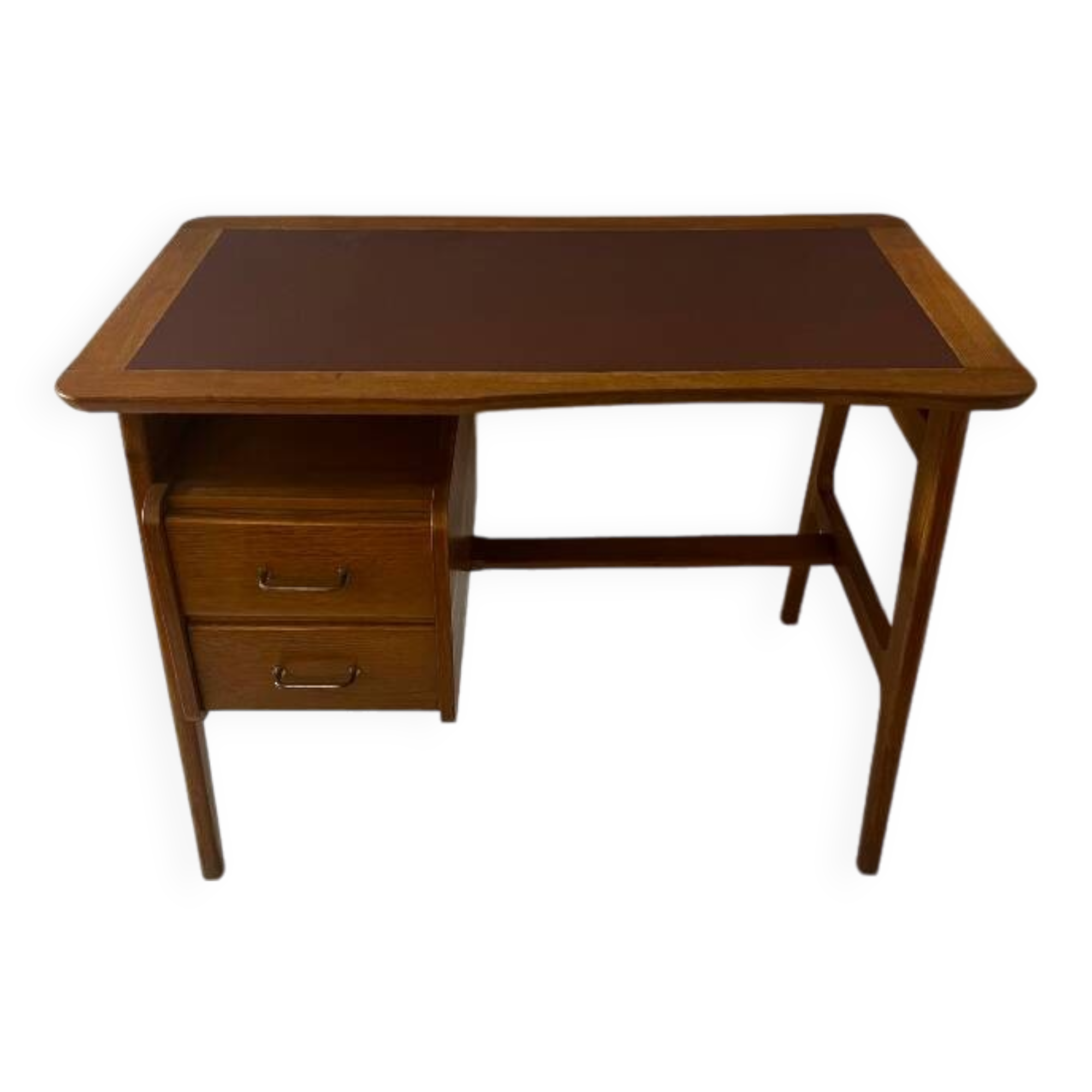 Solid oak and leather desk