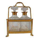Whiskey cellar called "Tantalus" - Servant of 2 cut crystal carafes
