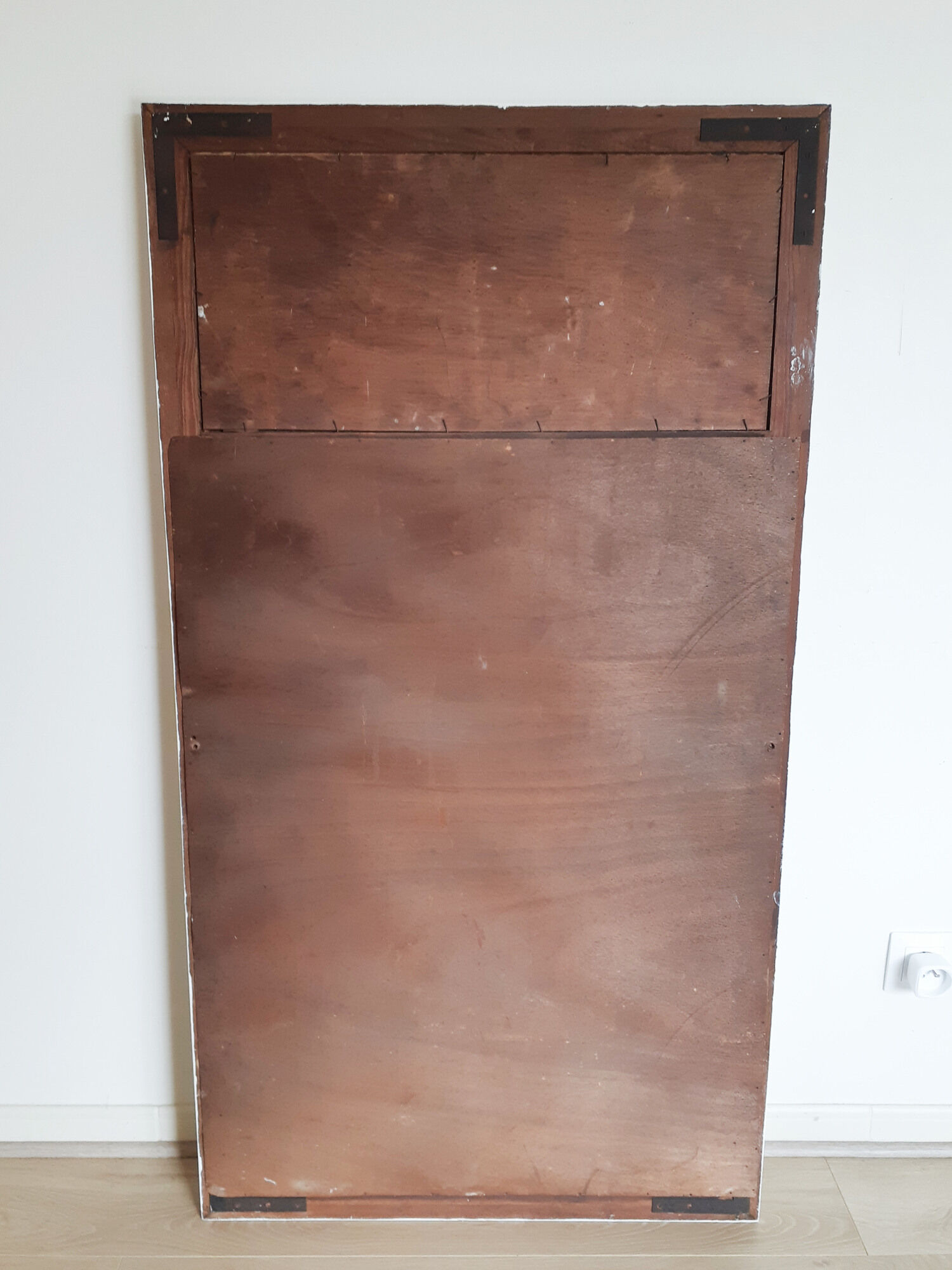 Patinated trumeau mirror Louis XVI style