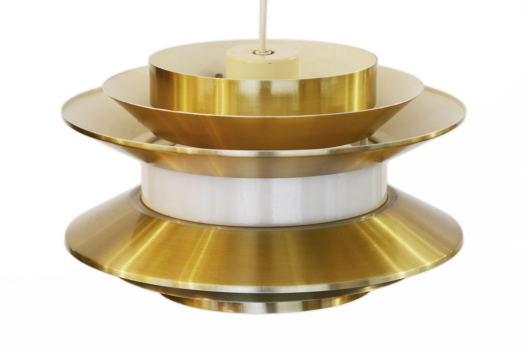 Pendant light "Trava" golden version by Carl Thore for Granhaga Metallindustri. Sweden 1970s.