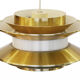Pendant light "Trava" golden version by Carl Thore for Granhaga Metallindustri. Sweden 1970s.