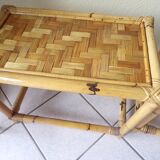 Pair of tables pull out bamboo vintage