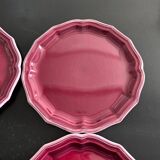 Service de 4 assiettes provençales bordeaux