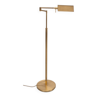Brass adjustable swing arm floor lamp German 1970s