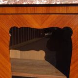 Glass library with rosewood marquetry in the Louis XV style.