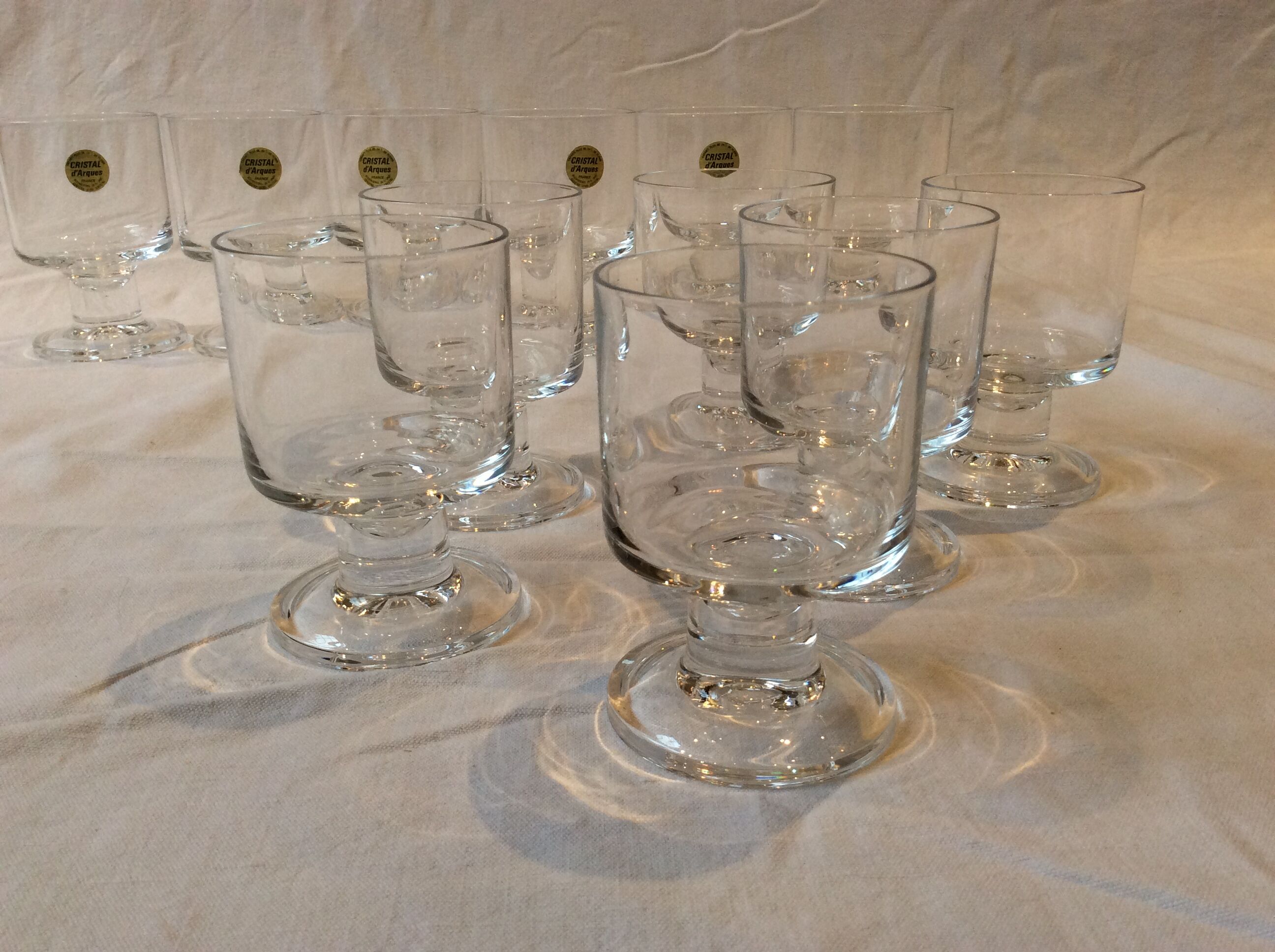6 wine glasses and 6 vintage water glasses