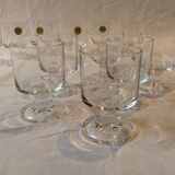 6 wine glasses and 6 vintage water glasses
