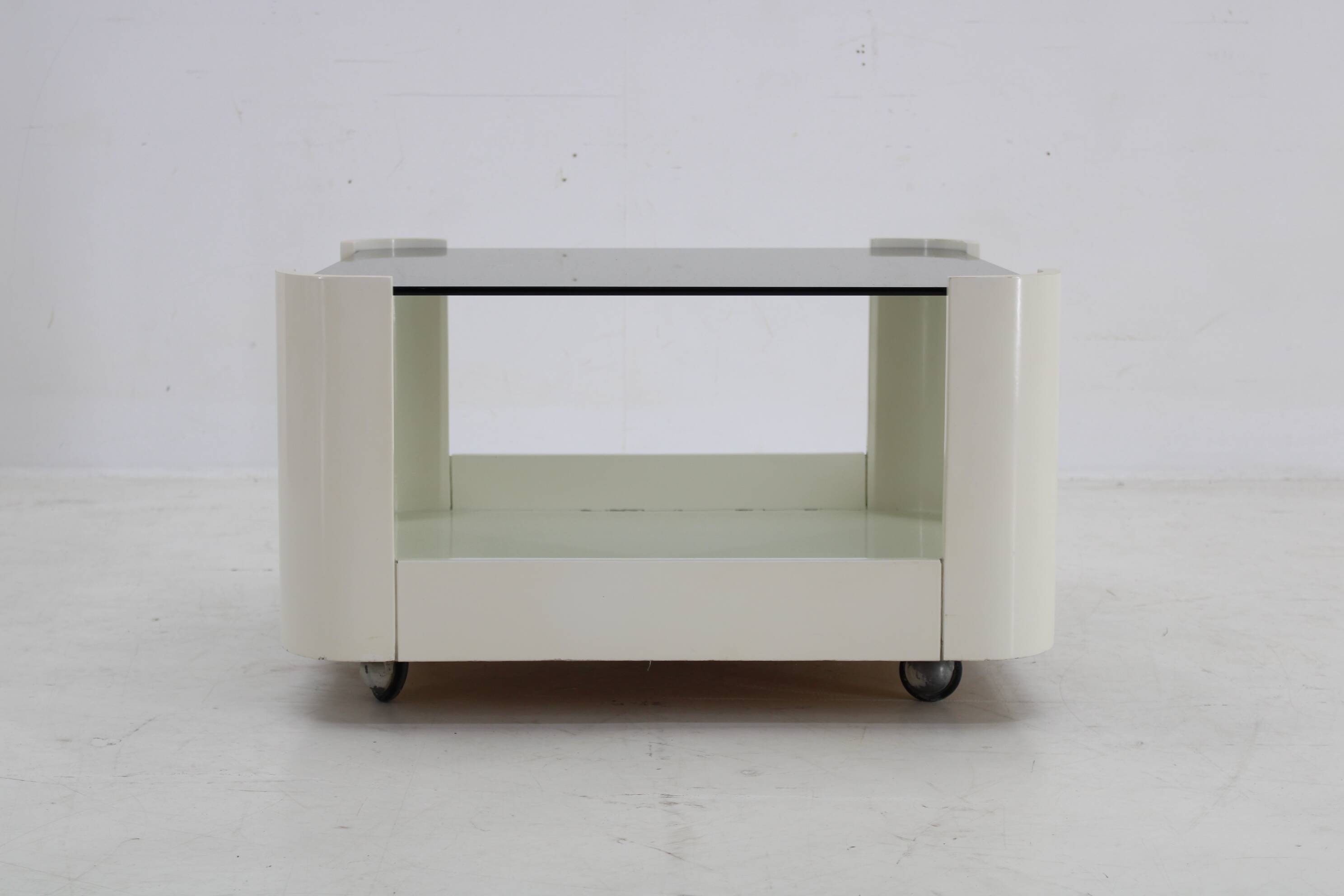 1970s Italian Square Glass Coffee Table