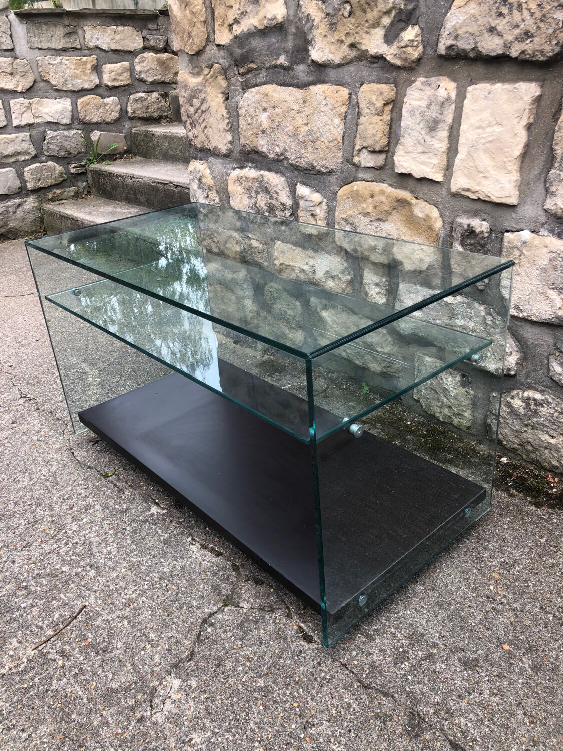 Glass coffee table