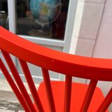 Pair of vintage red Scandinavian chairs from IKEA.