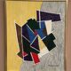 Huile sur toile originale suédoise – « Composition abstraite III » par M. Hulander