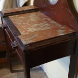 Coiffeuse bois et marbre rouge