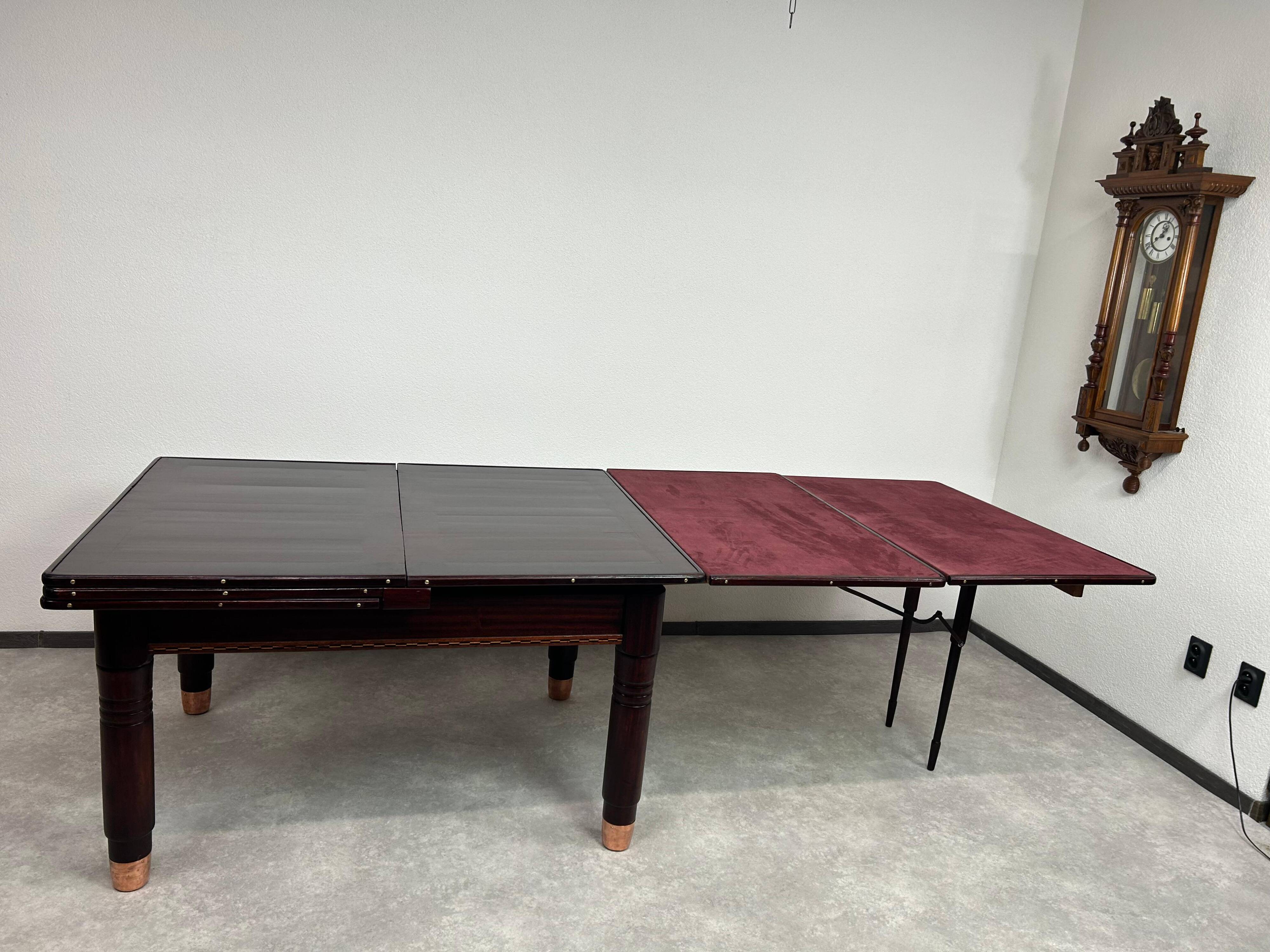 Large dining table in the Secession style by Karoly Lingel, Budapest.