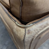 Roche Bobois 80s 2-seater leather sofa