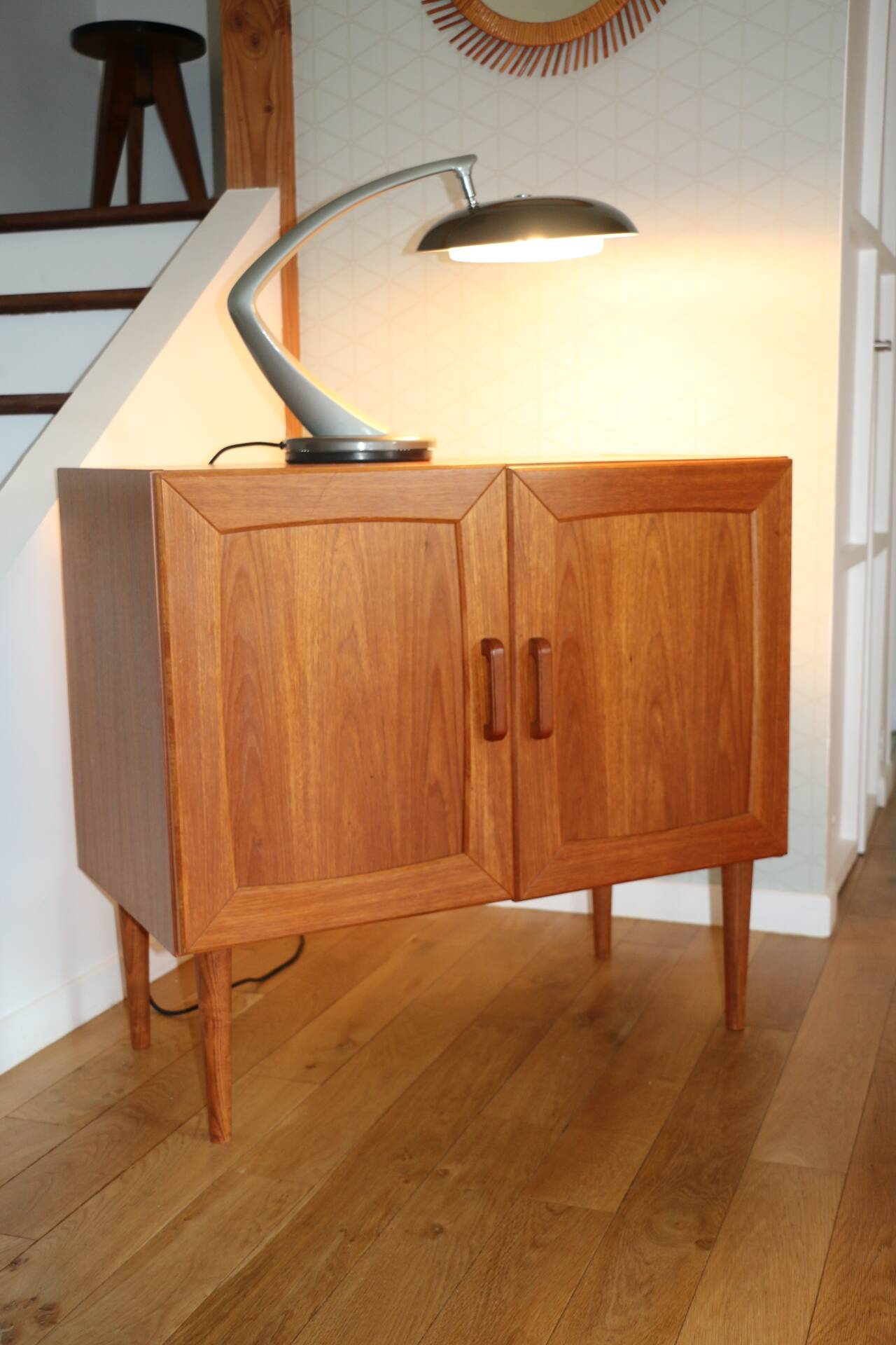 Metallic grey desk lamp FASE