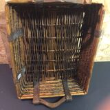 Wooden handles wicker basket