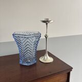 Textured blue glass vase