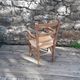 Chair with armrests / wooden armchair and straw seat - 1960s