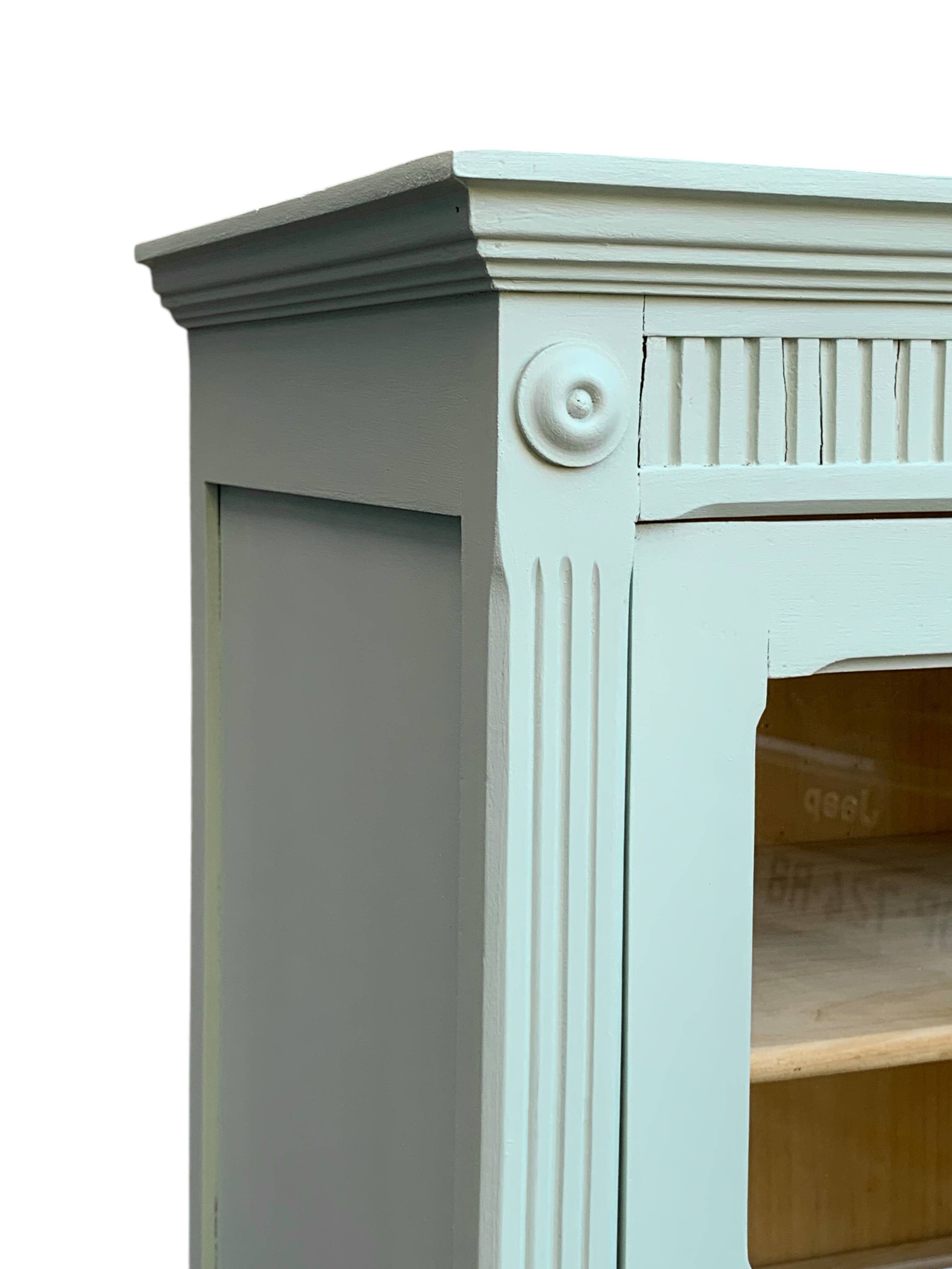 Antique celadon glass Parisian wardrobe H162