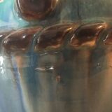Glazed stoneware vase with 2 handles
