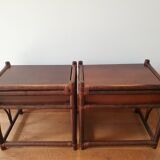 Pair of rattan bedside tables Roche Bobois