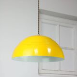 Lampe vintage restaurée en métal jaune, années 80