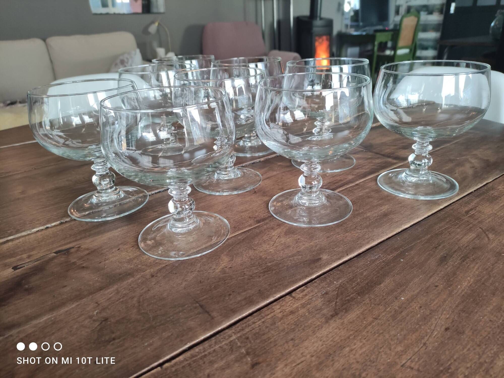 Set of 9 dessert cups, ice cream or crystalline fruit salad