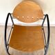 Pair of wooden and steel armchairs, 1980's