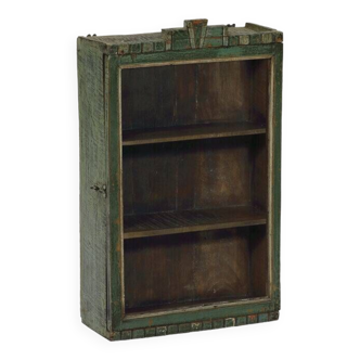 Old art deco green showcase teak wood piece of origin india