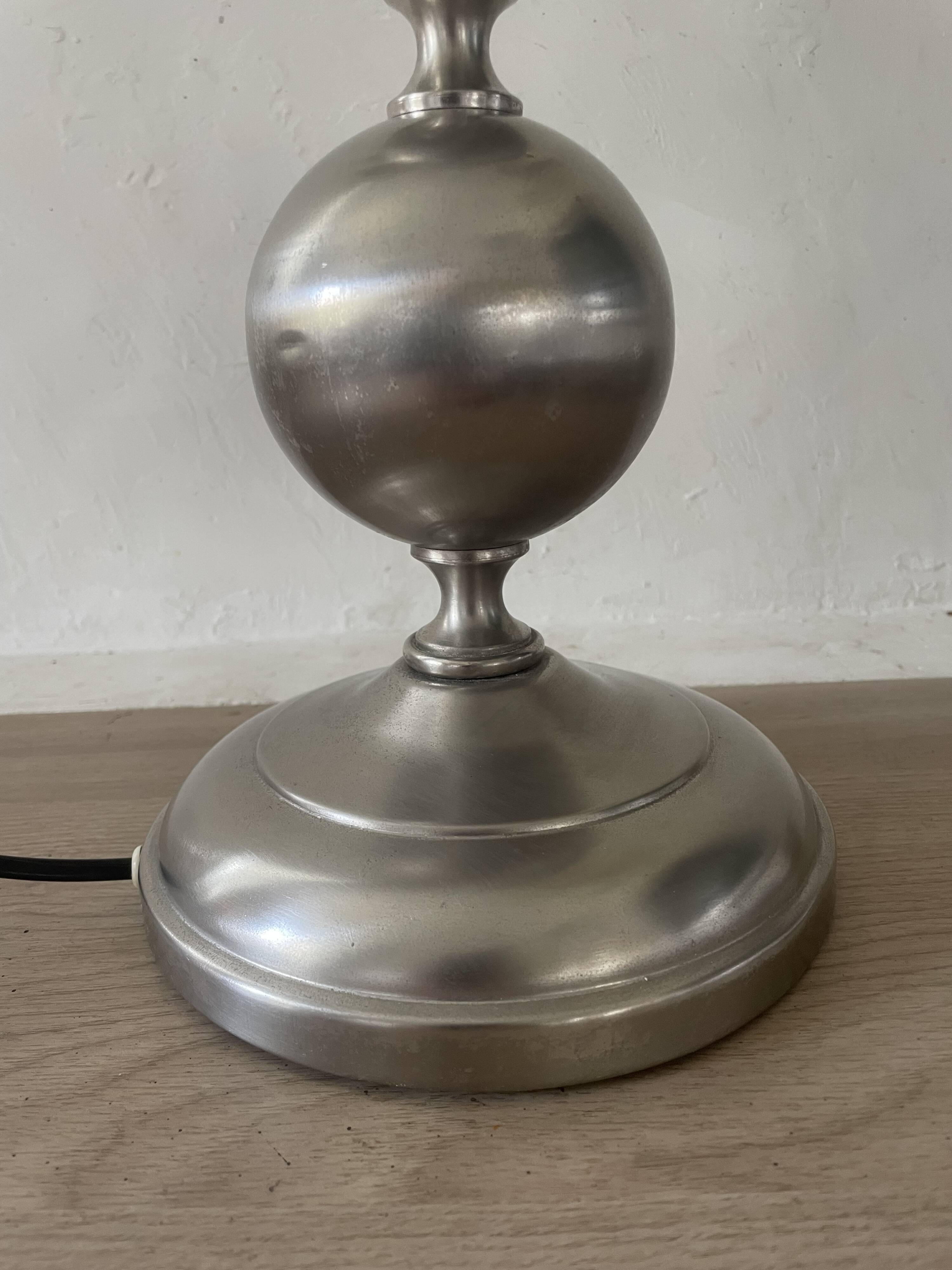Brushed aluminium lamp 43cm 1970s