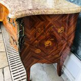 Marquetry chest of drawers two drawers in Louis XV style