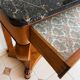 French console from the 19th century in cherry wood and black marble, with claw feet.