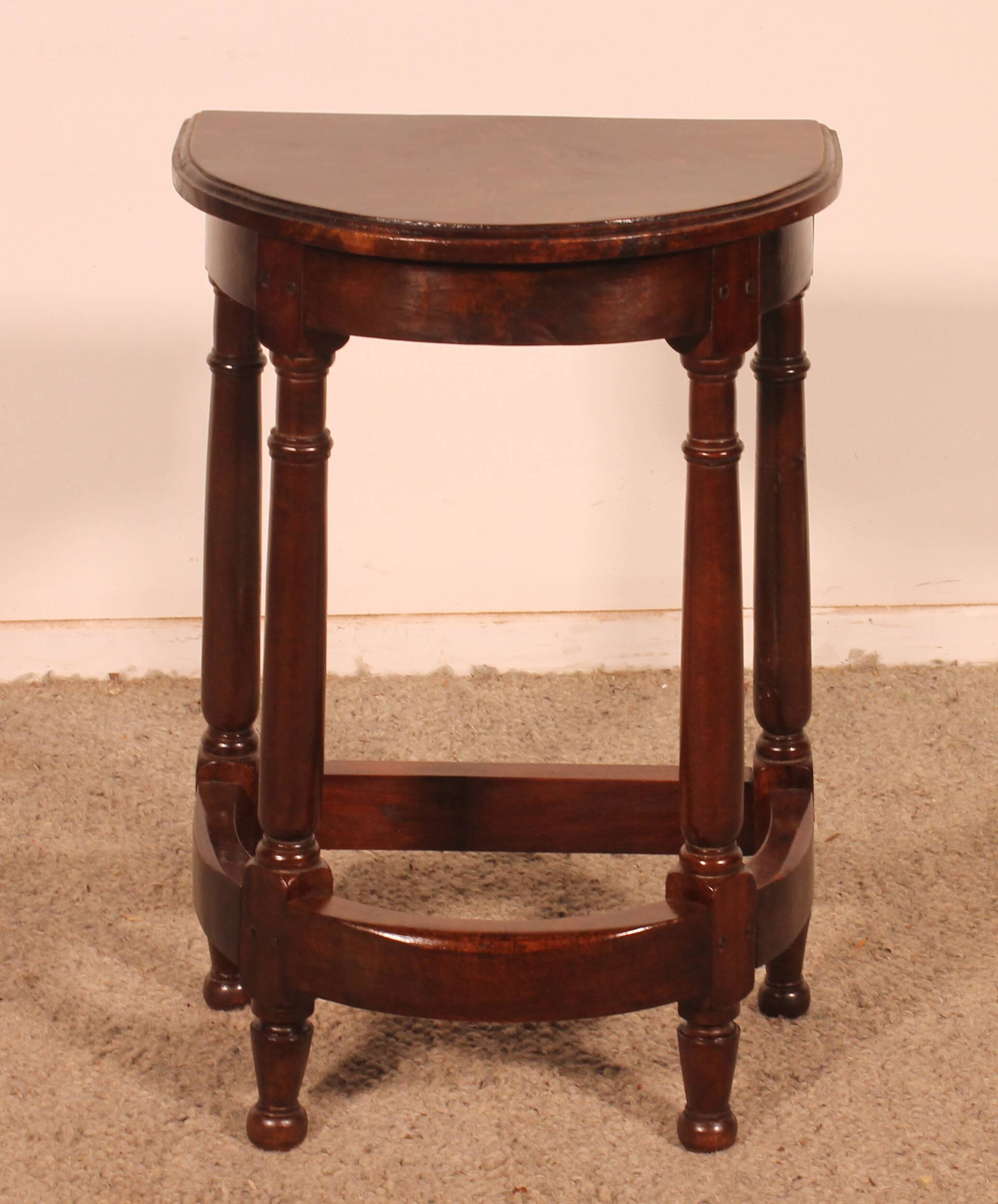 walnut side table in high period style