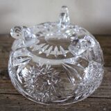 Cut glass sweet jar on feet