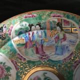 Canton porcelain plate - Character and Bird Decoration - China - 19th Century