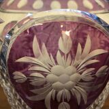 Colored cut crystal vase