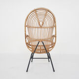 Rohe Noordwolde rattan lounge chair, The Netherlands 1950's