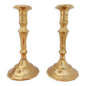 Paire de bougeoirs lourds