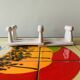 Vintage accordion coat rack in white painted wood