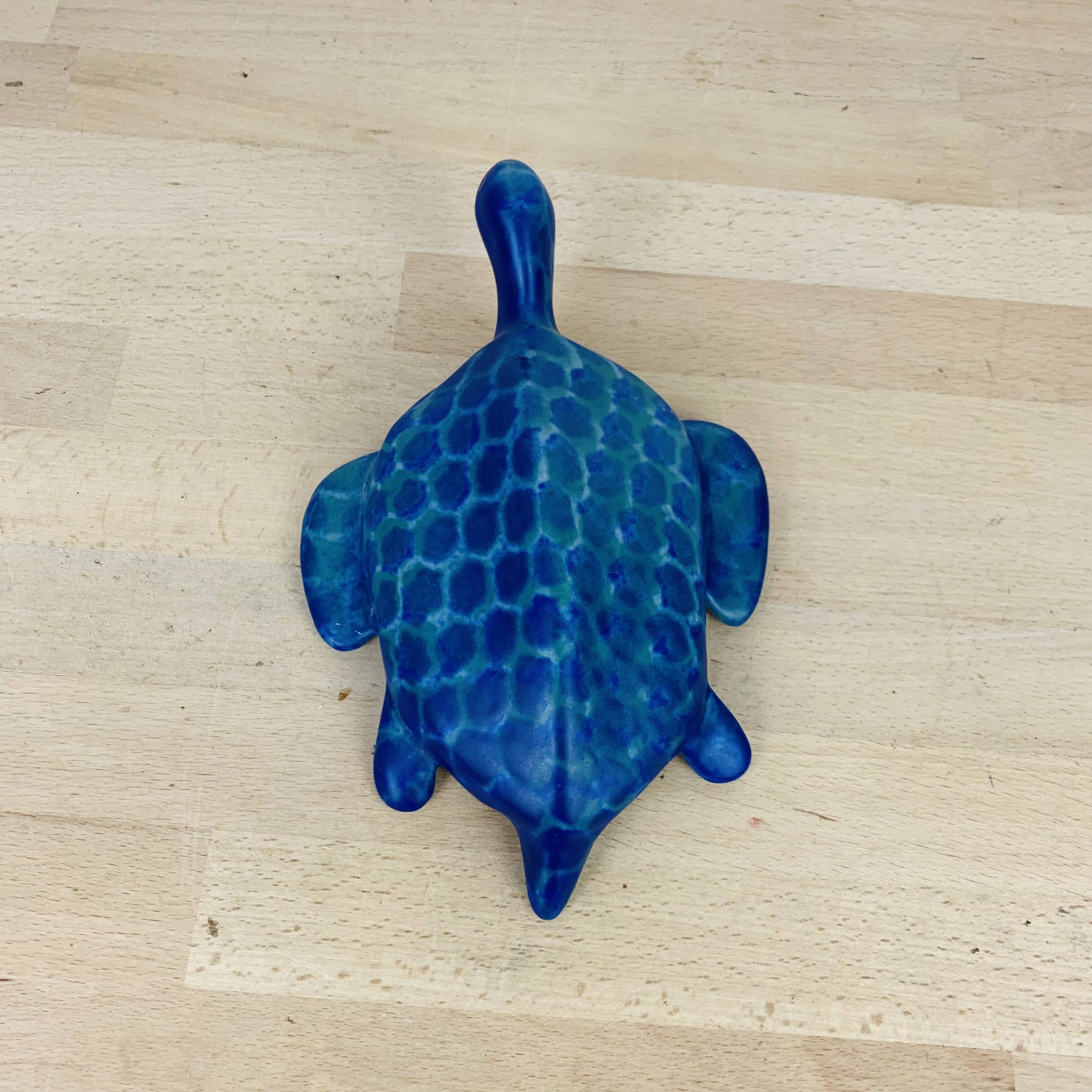 Blue ceramic turtle