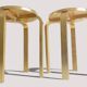1990s IKEA Frosta Stools in the Style of Alvar Aalto, Gold Leaf Covered