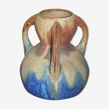 Vase 3 anses en grès art déco - nouveau