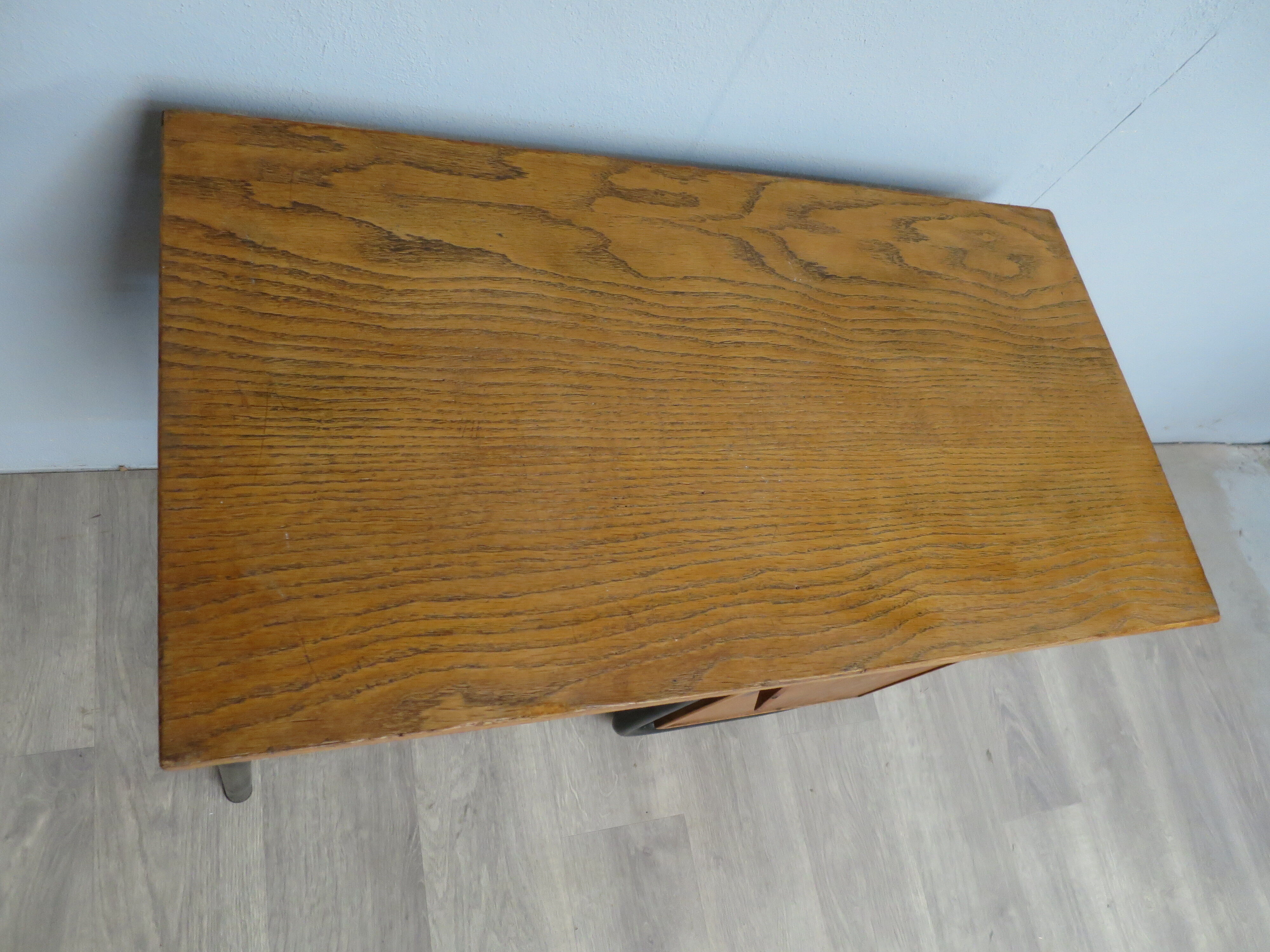 Oak and metal school office
