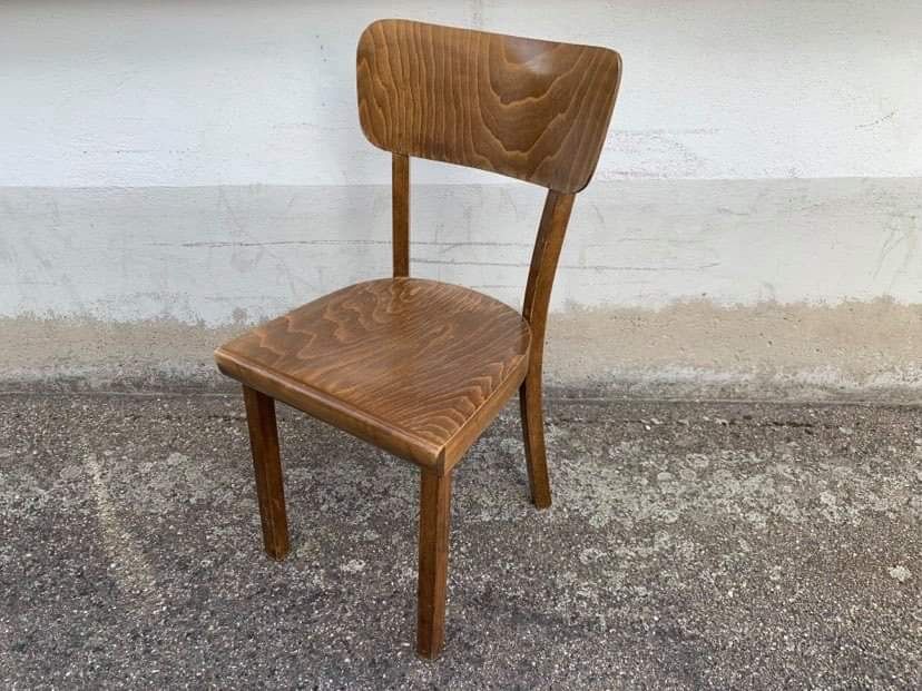 6 old lounge chairs bistro curved wood