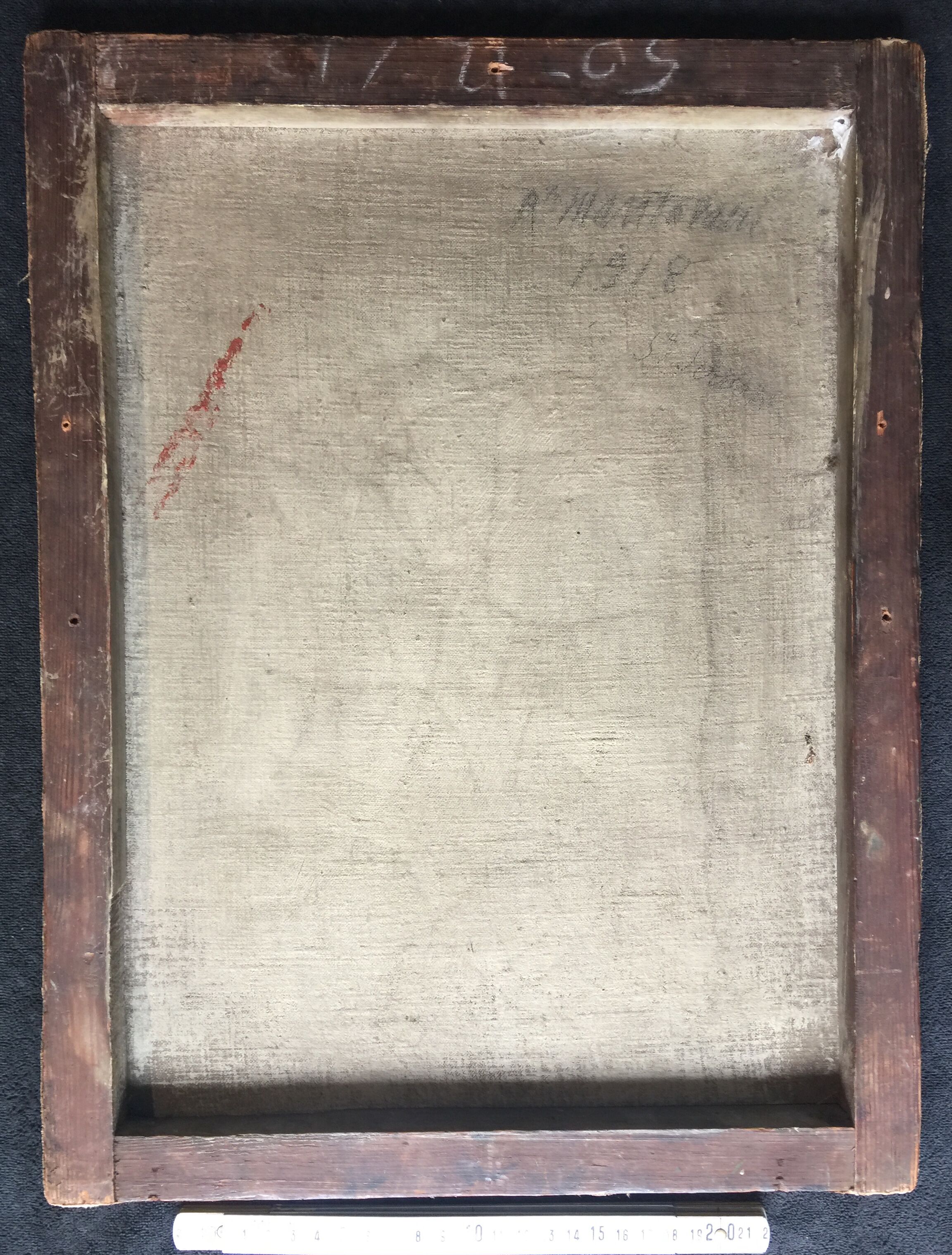 "portrait of man" oil on canvas signed mantovani 1918