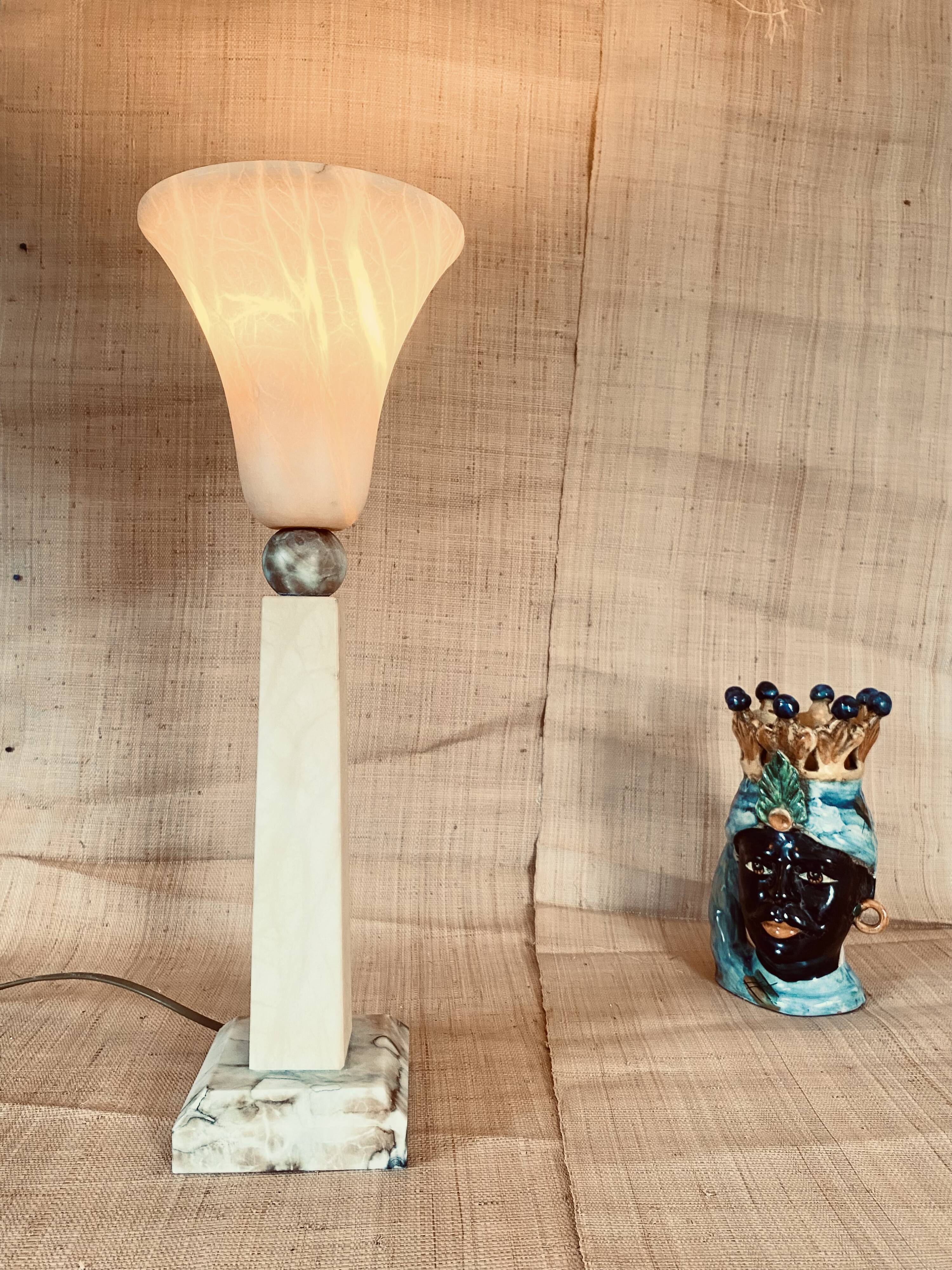 Alabaster lamp Pegasan, 1970s